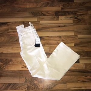 Zara Women’s white bootcut denim jeans